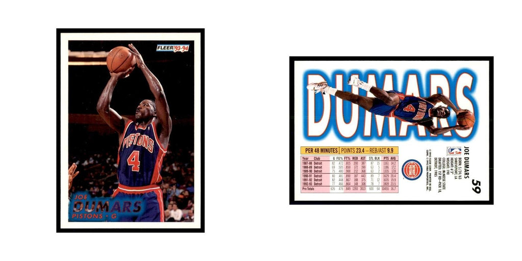 1993 Fleer: Joe Dumars Basketball Cards #59