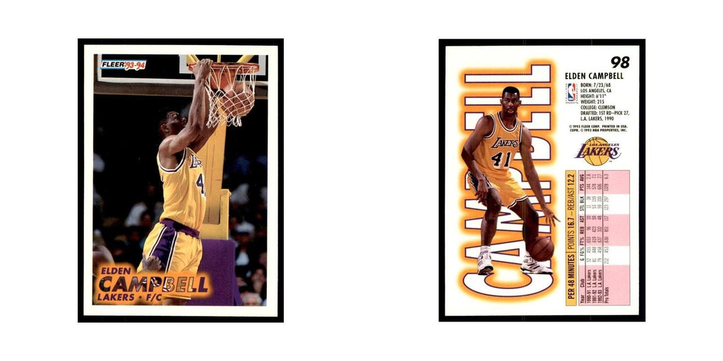 1993 Fleer: Elden Campbell Basketball Cards #98