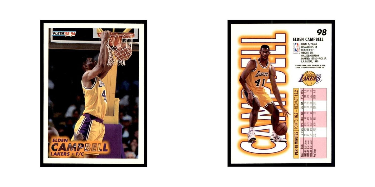 1993 Fleer: Elden Campbell Basketball Cards #98