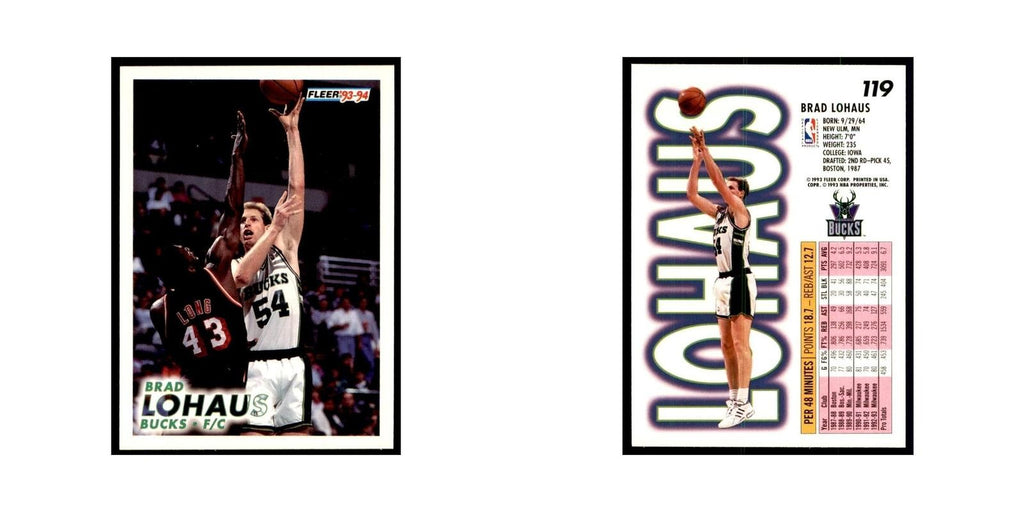 1993 Fleer: Brad Lohaus Basketball Cards #119