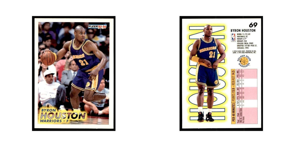 1993 Fleer Byron Houston Basketball Cards #69