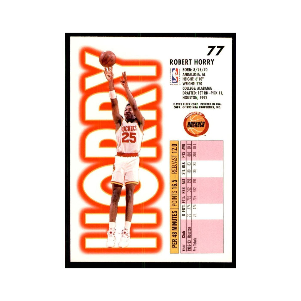 1993 Fleer Robert Horry Basketball Cards #77