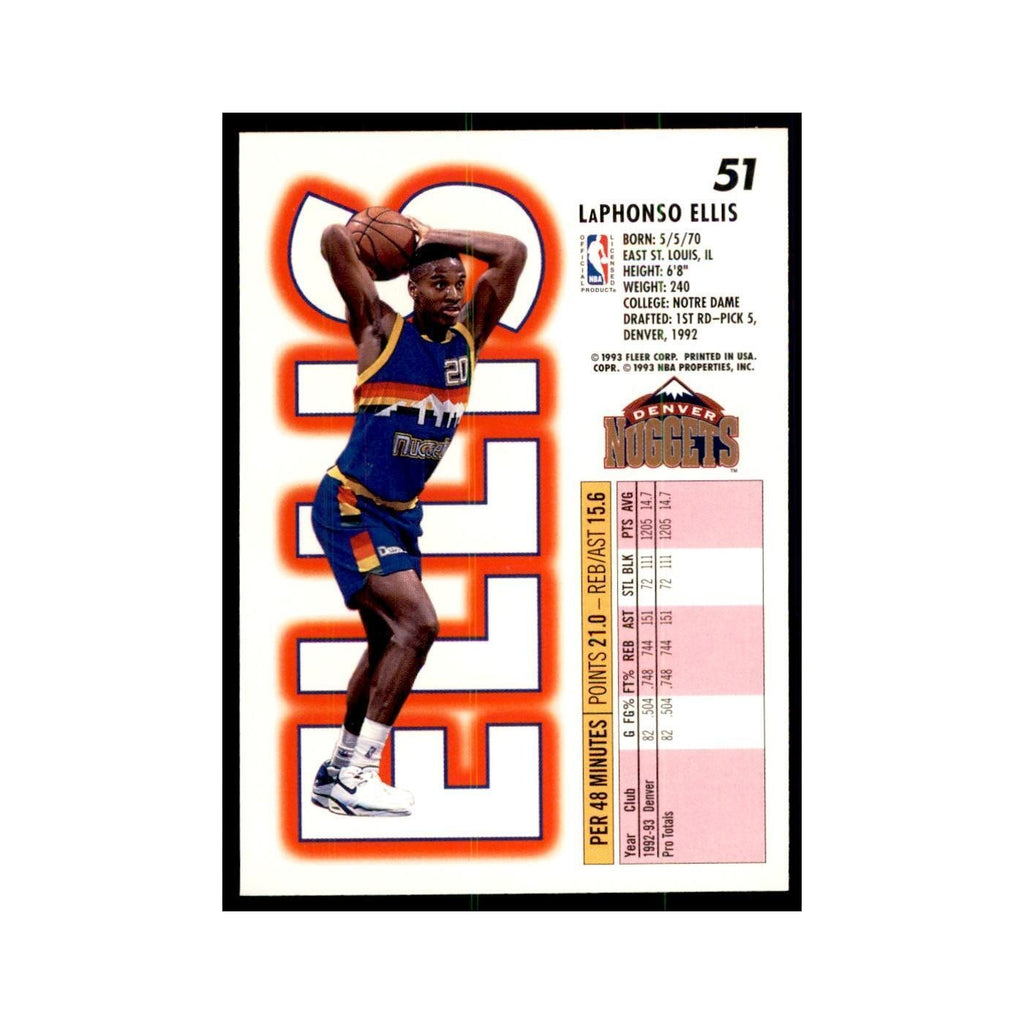 1993 Fleer LaPhonso Ellis Basketball Cards #51