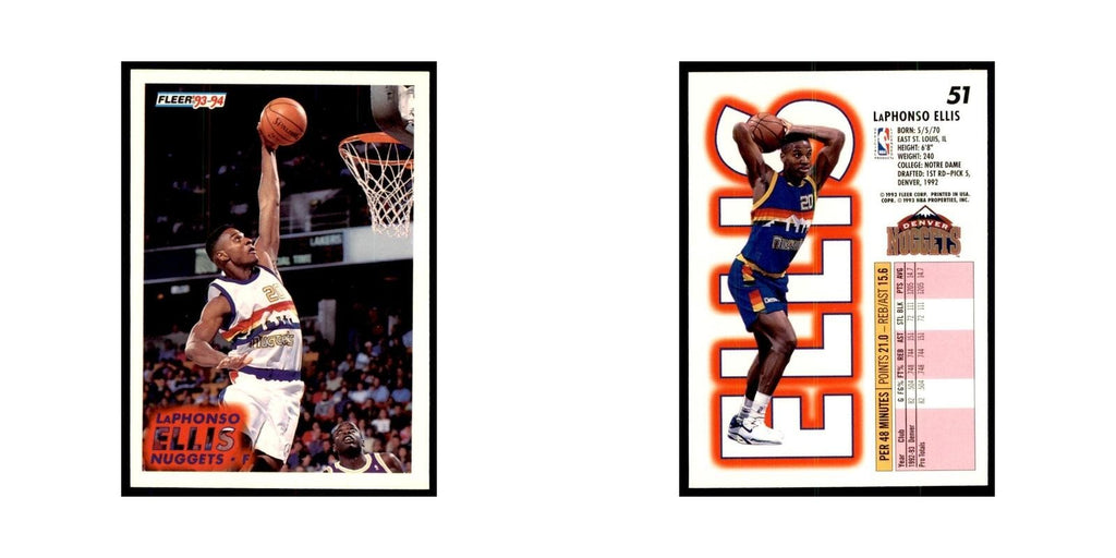 1993 Fleer LaPhonso Ellis Basketball Cards #51