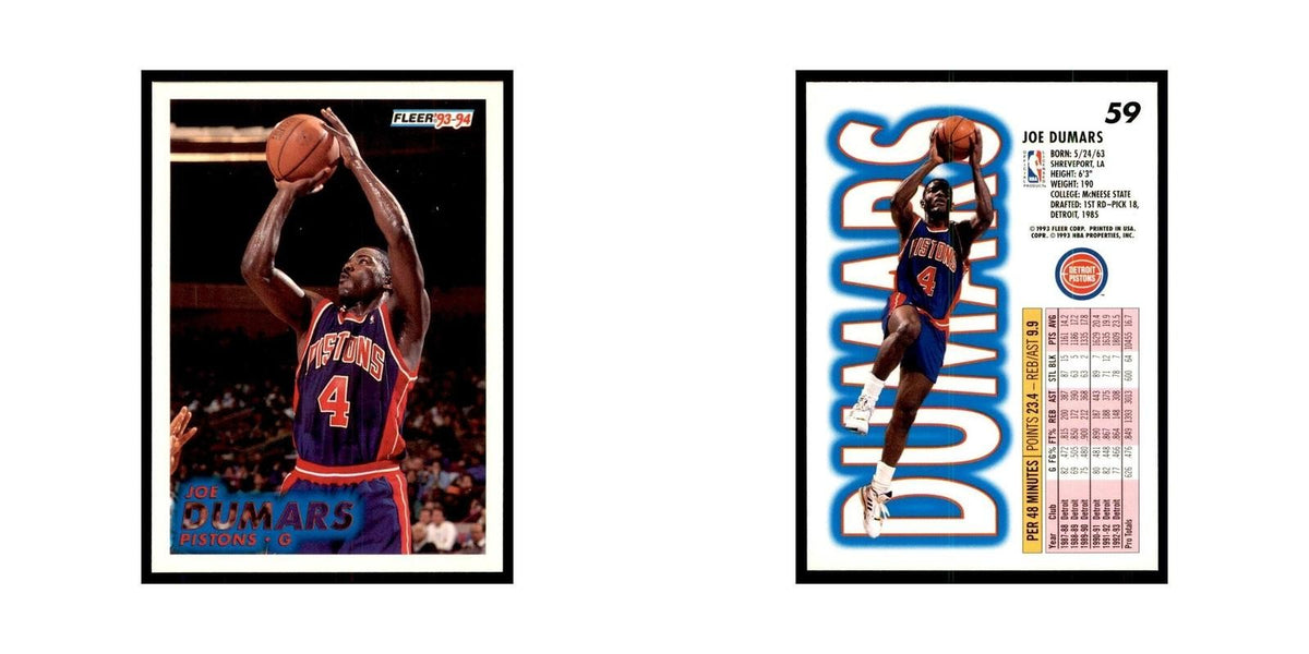 1993 Fleer Joe Dumars Basketball Cards #59