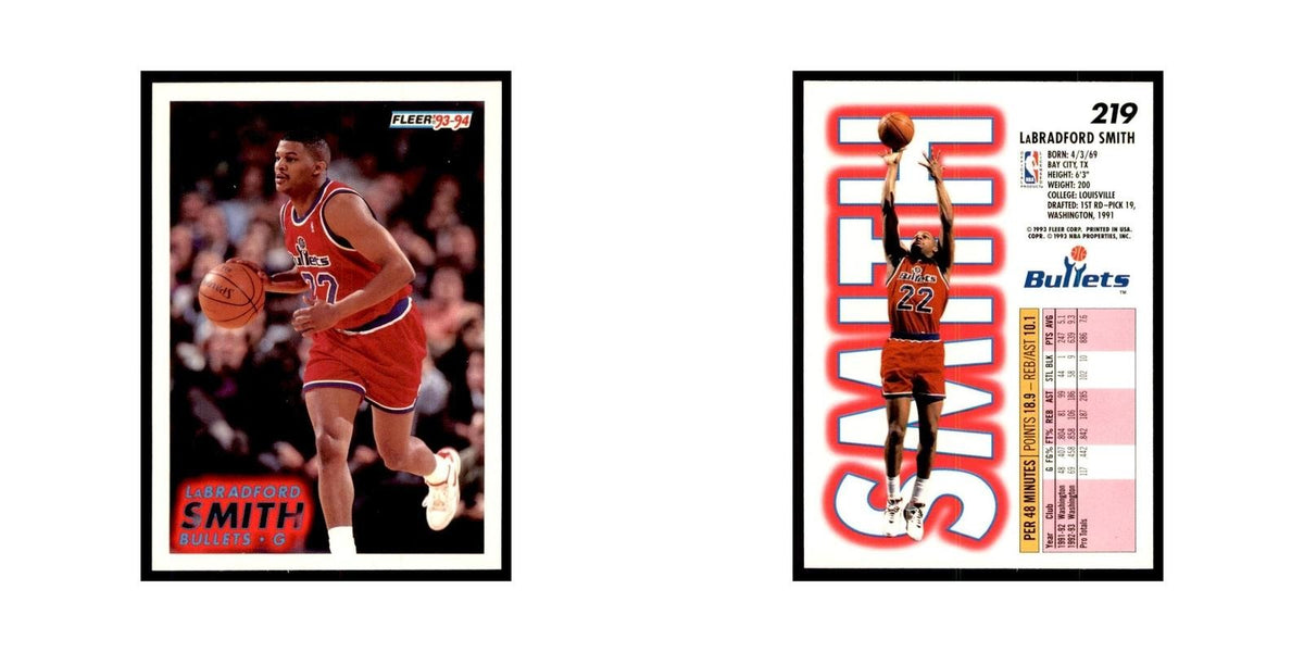 1993 Fleer LaBradford Smith Basketball Cards #219