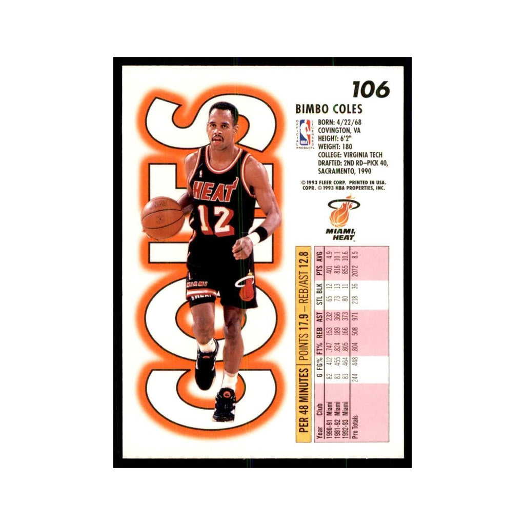 1993 Fleer Bimbo Coles Basketball Cards #106