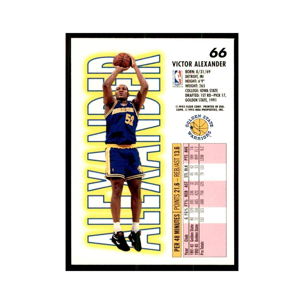 1993 Fleer Victor Alexander Basketball Cards #66