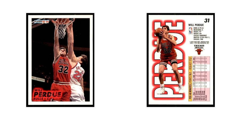 1993 Fleer Will Perdue Basketball Cards #31