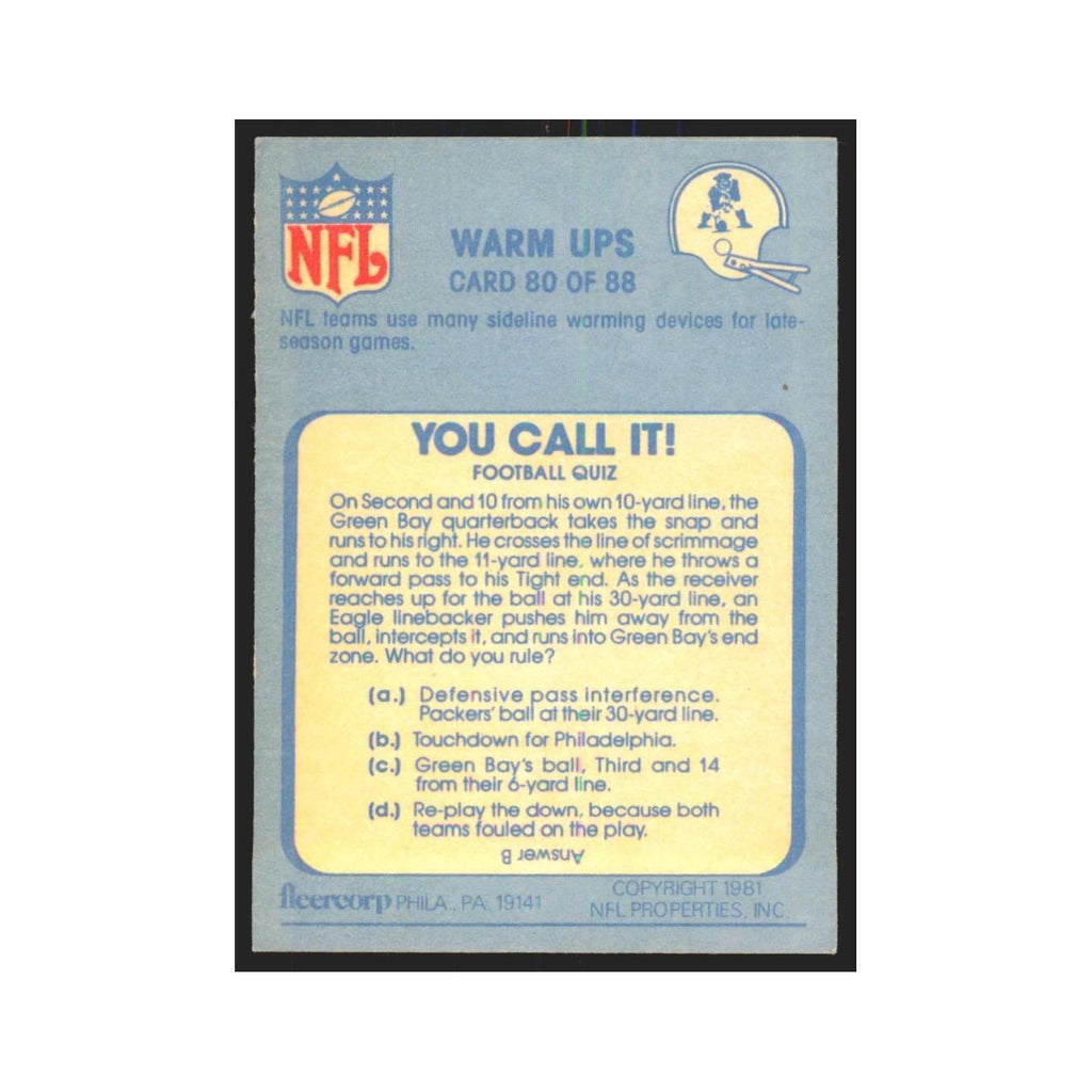 1981 Fleer Warm Ups #80