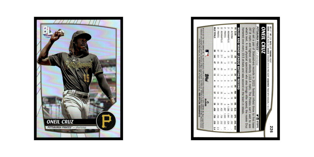 Oneil Cruz 2023 Topps Big League #226 Pittsburgh Pirates Baseball Card NM