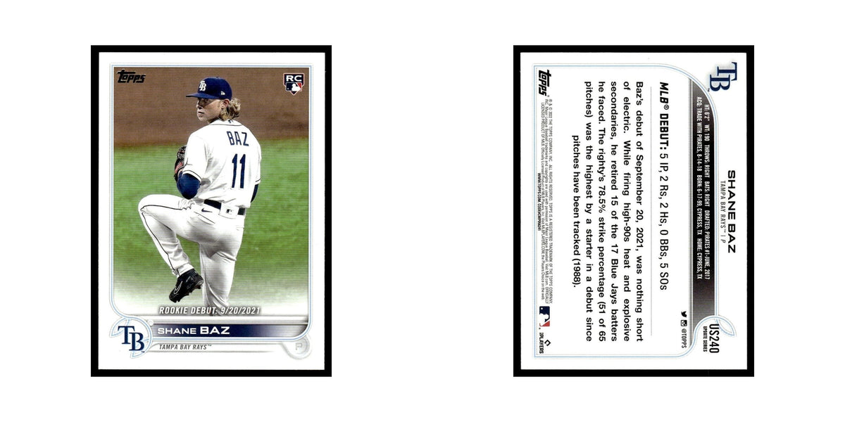 Shane Baz Rookie 2022 Topps #US240 Tampa Bay Rays Baseball Card NM