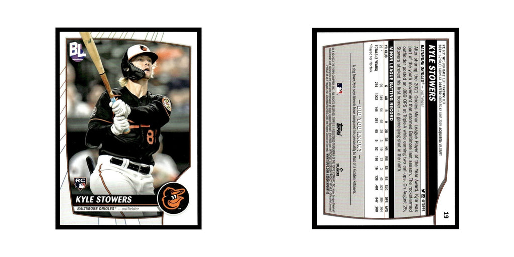 Kyle Stowers Rookie 2023 Topps Big League #19 Baltimore Orioles Baseball Card NM