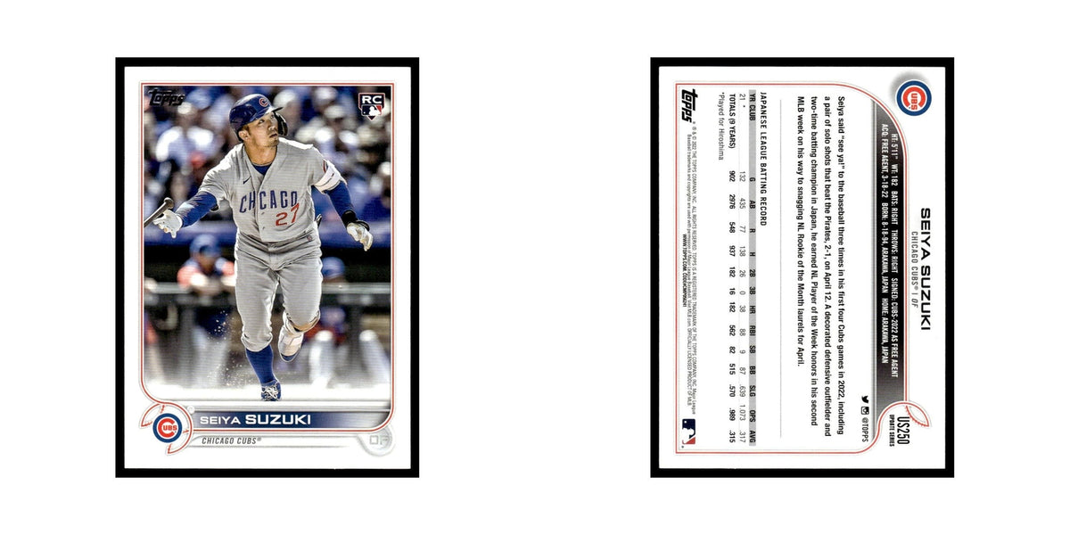 Seiya Suzuki Rookie 2022 Topps #US250 Chicago Cubs Baseball Card NM
