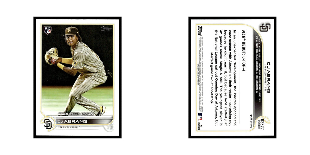 CJ Abrams Rookie 2022 Topps #US327 San Diego Padres Baseball Card NM