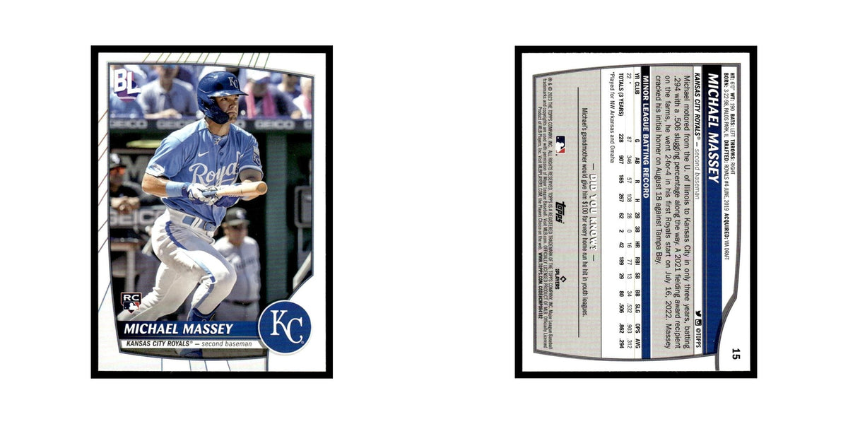 Michael Massey Rookie 2023 Topps Big League #15 Kansas City Royals NM