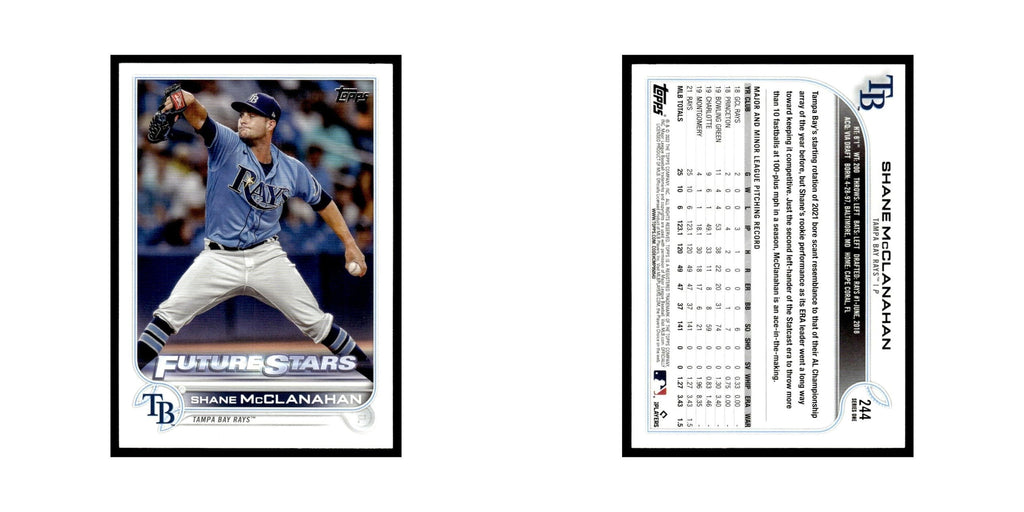 Shane McClanahan 2022 Topps #244 Tampa Bay Rays Baseball Card NM