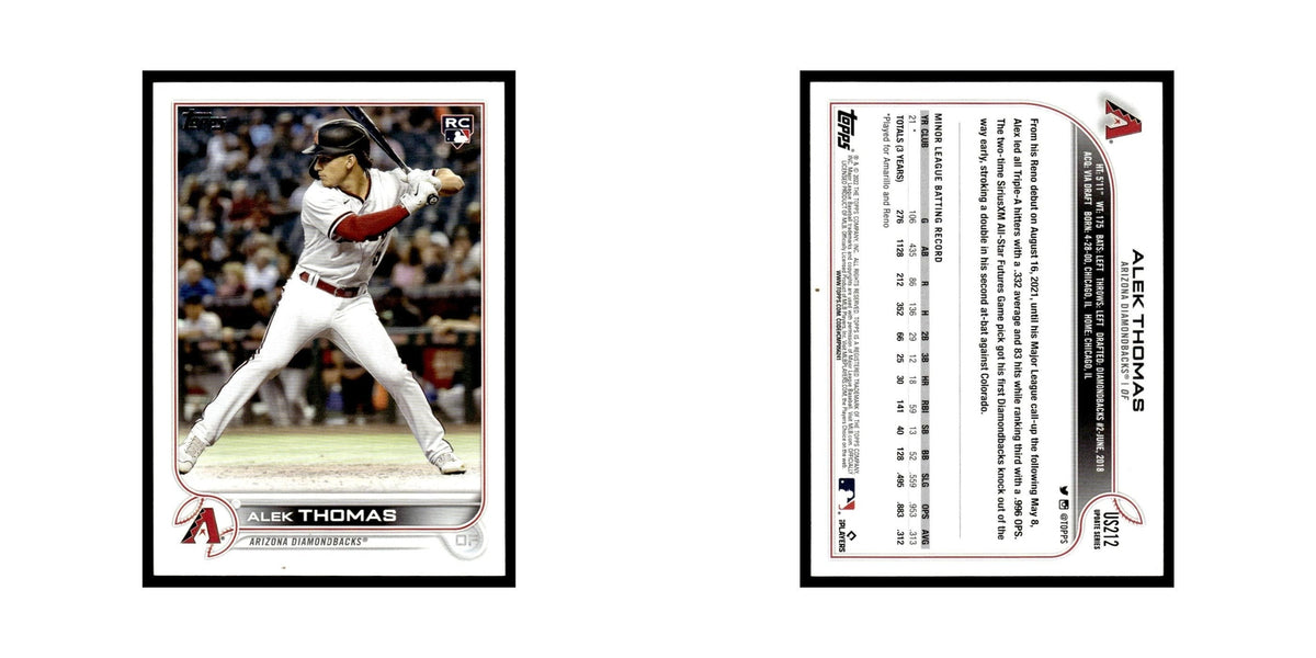Alek Thomas Rookie 2022 Topps #US212 Arizona Diamondbacks Baseball Card NM