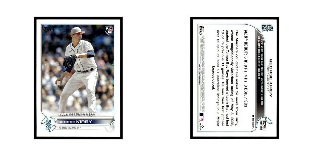 George Kirby Rookie 2022 Topps #US290 Seattle Mariners Baseball Card NM
