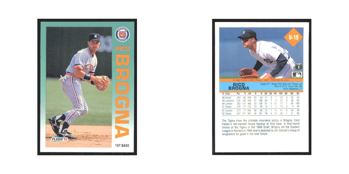 1992 Fleer Update Rico Brogna Tigers #U-19