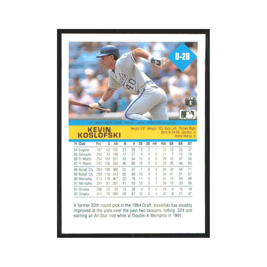 1992 Fleer Update Kevin Koslofski Royals #U-28