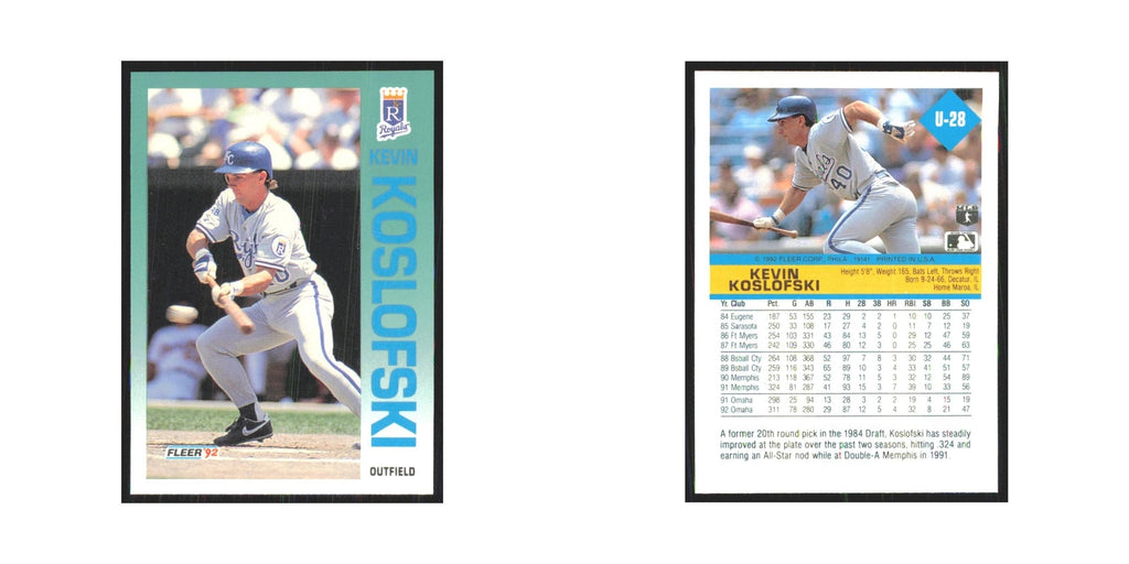 1992 Fleer Update Kevin Koslofski Royals #U-28