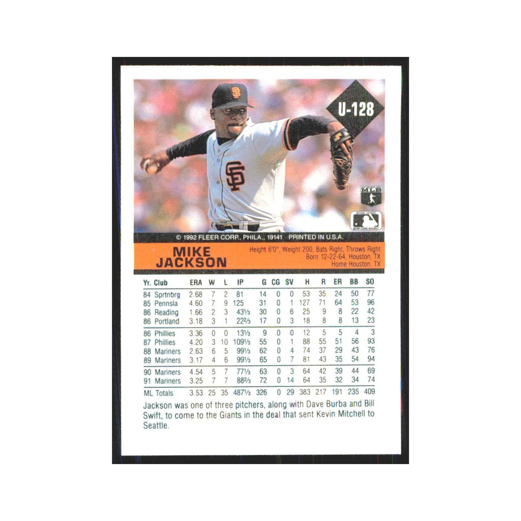 1992 Fleer Update Mike Jackson Giants #U-128