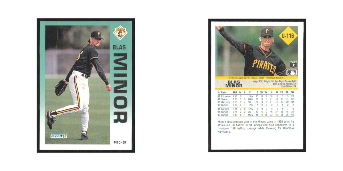 1992 Fleer Update Blas Minor Pirates #U-116