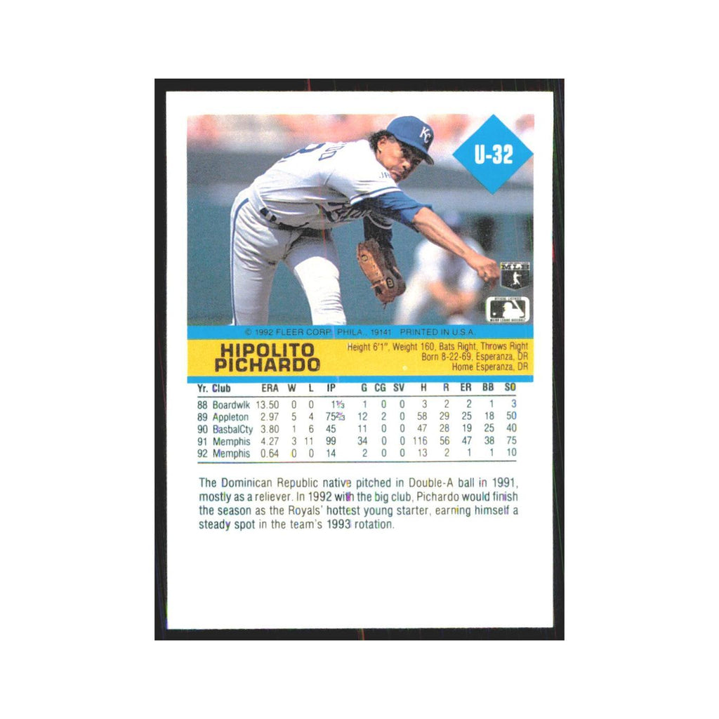 1992 Fleer Update Hipolito Pichardo Royals #U-32
