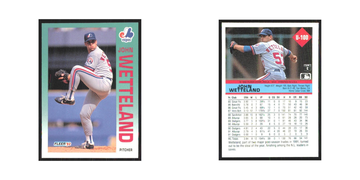 1992 Fleer Update John Wetteland Montreal Expos #U-100
