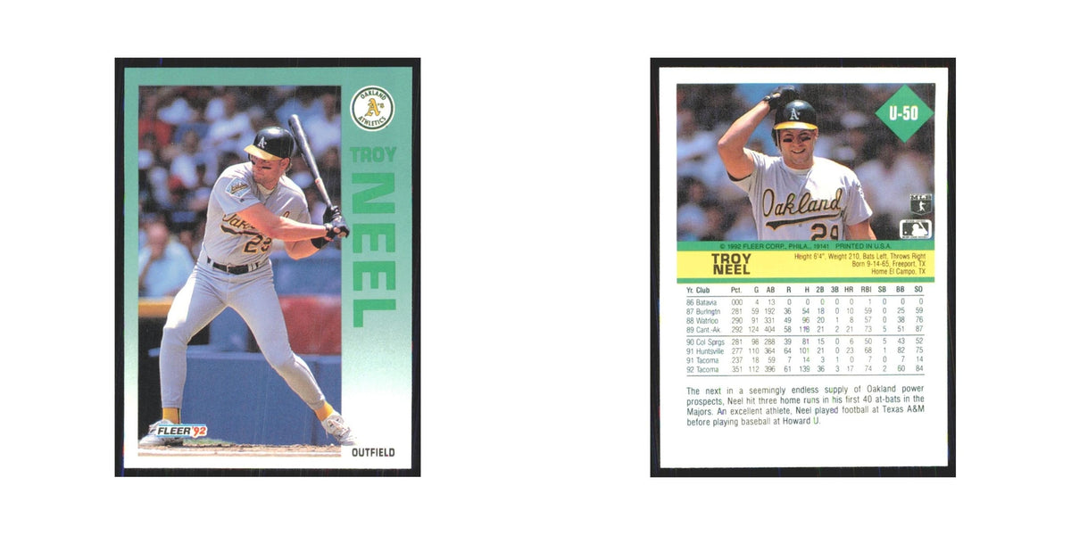 1992 Fleer Update Troy Neel Athletics #U-50