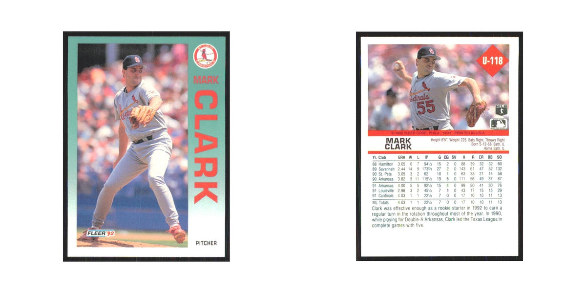 1992 Fleer Update Mark Clark Cardinals #U-118