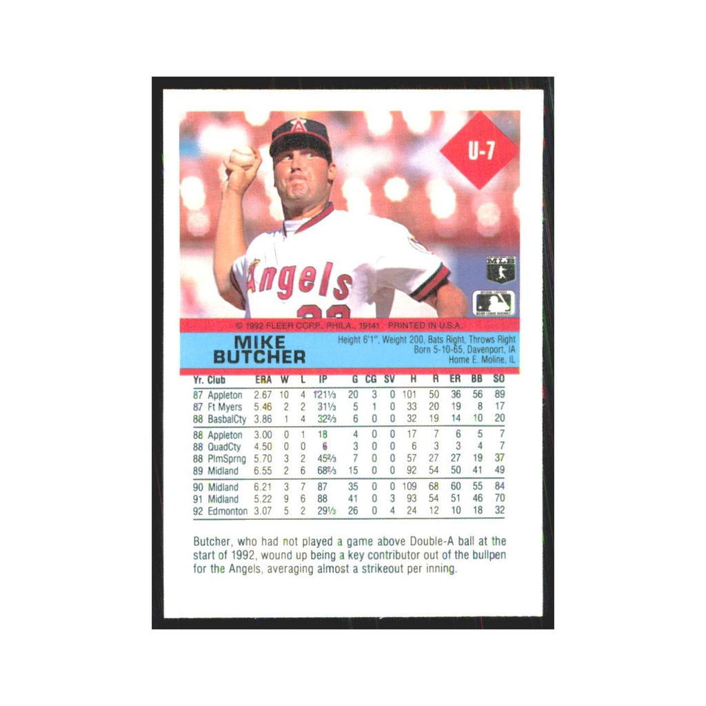 1992 Fleer Update Mike Butcher Angels #U-7