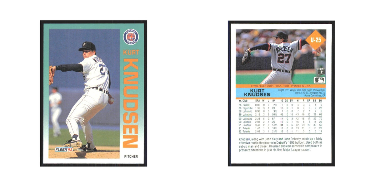 1992 Fleer Update Kurt Knudsen Tigers #U-25
