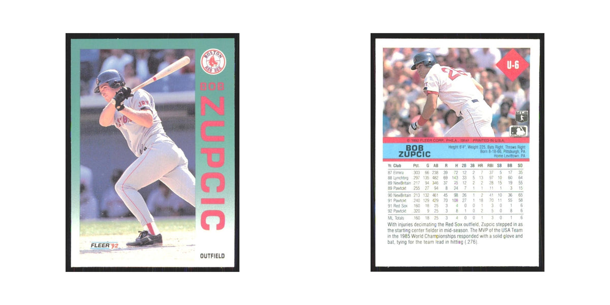 1992 Fleer Update Bob Zupcic Red Sox #U-6
