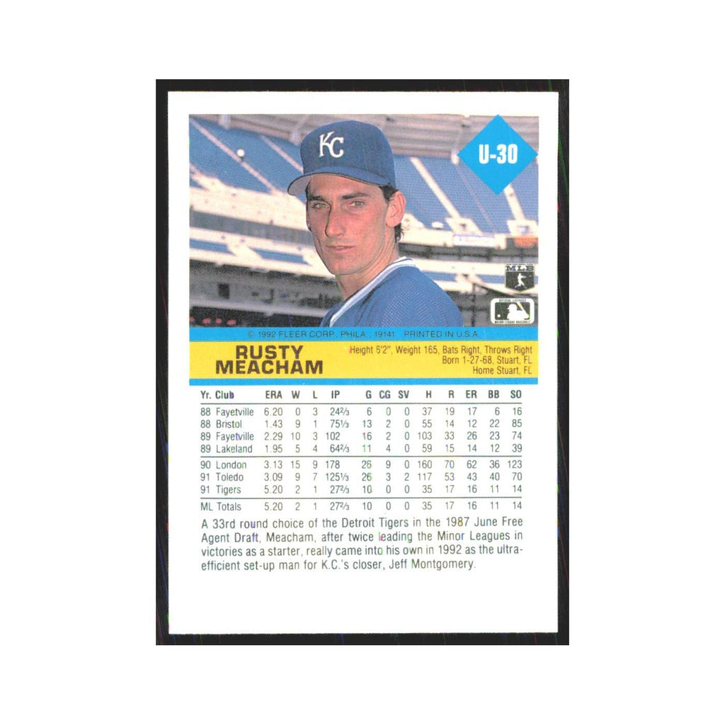 1992 Fleer Update Rusty Meacham Royals #U-30