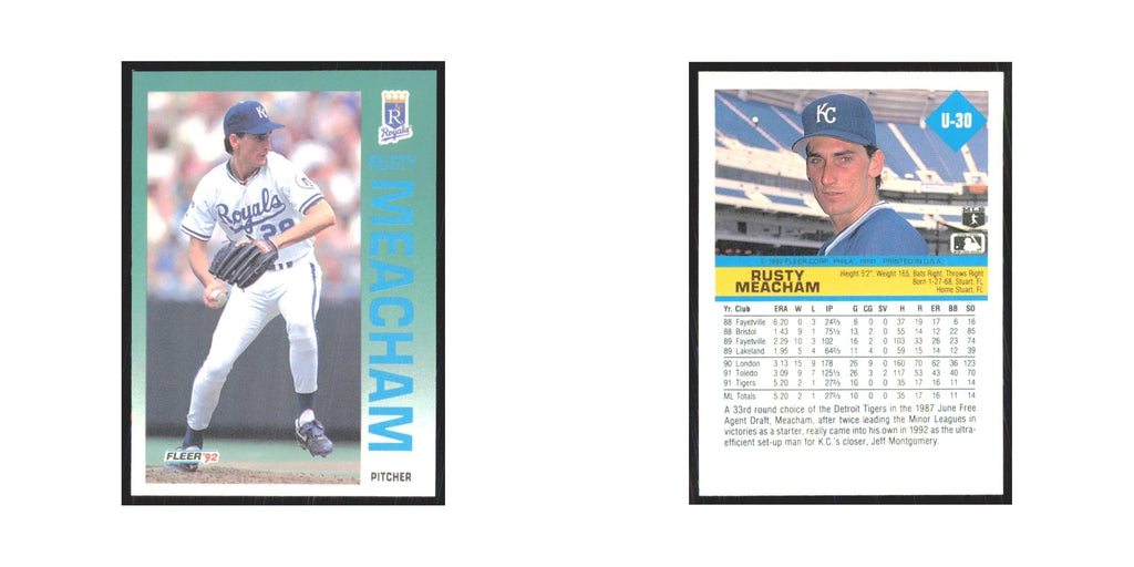 1992 Fleer Update Rusty Meacham Royals #U-30