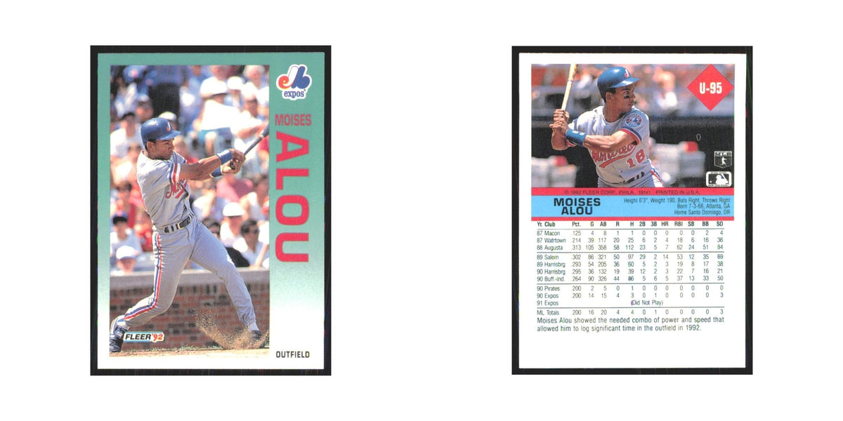 1992 Fleer Update Moises Alou Montreal Expos #U-95