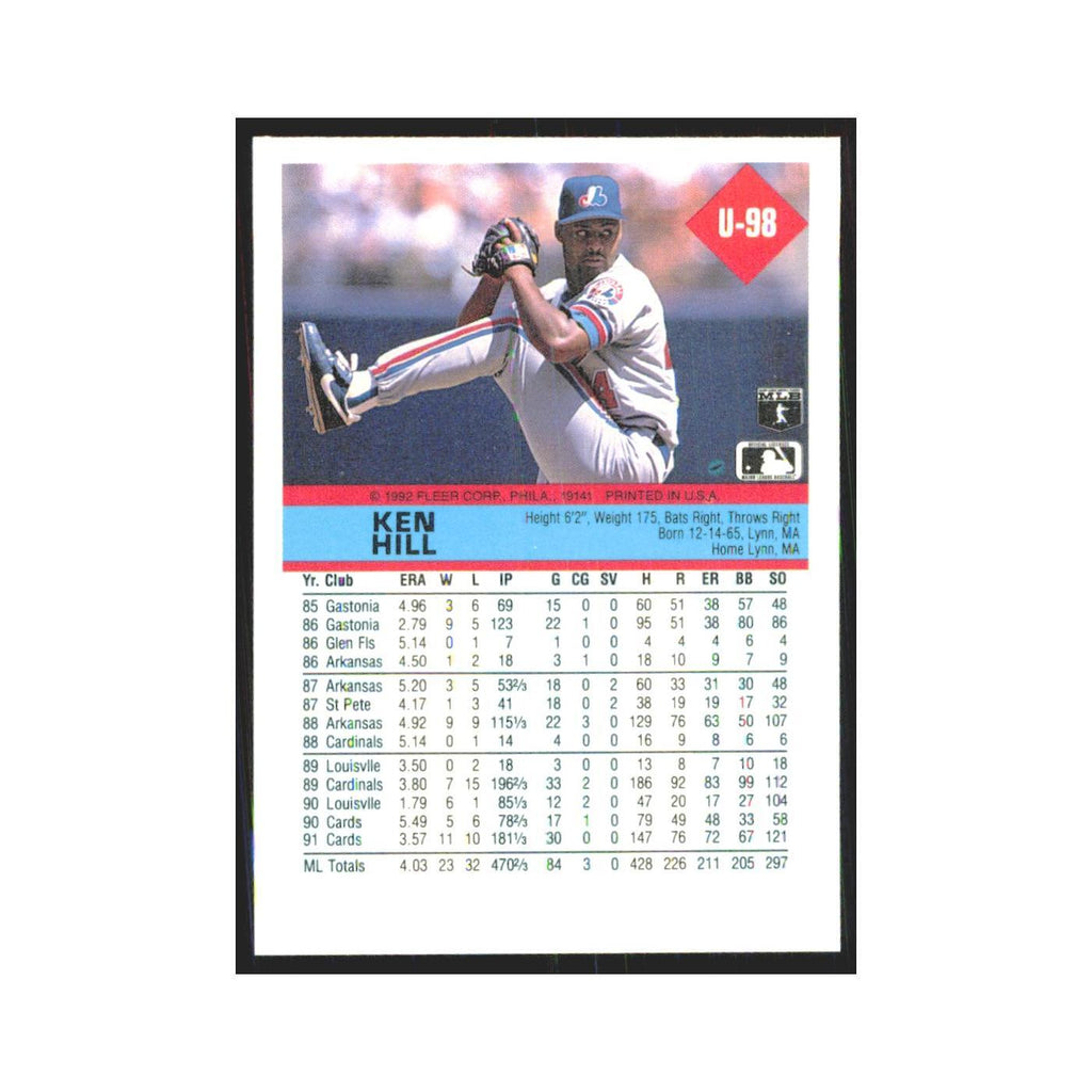 1992 Fleer Update Ken Hill Montreal Expos #U-98