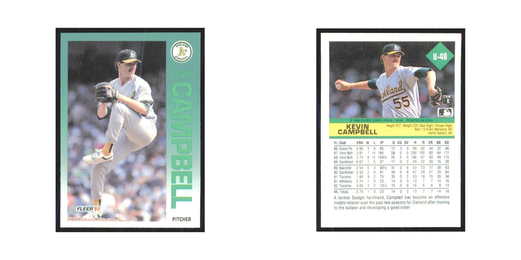 1992 Fleer Update Kevin Campbell Athletics #U-48