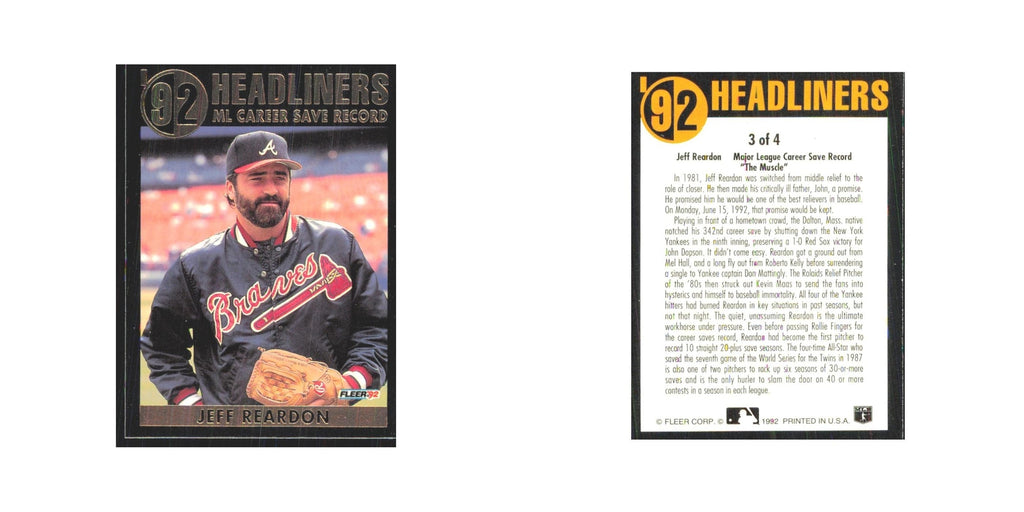 1992 Fleer Update Jeff Reardon Braves #3