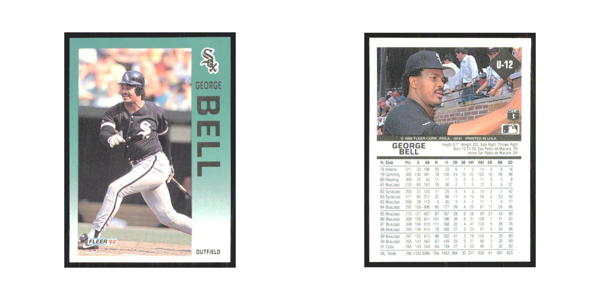 1992 Fleer Update George Bell White Sox #U-12