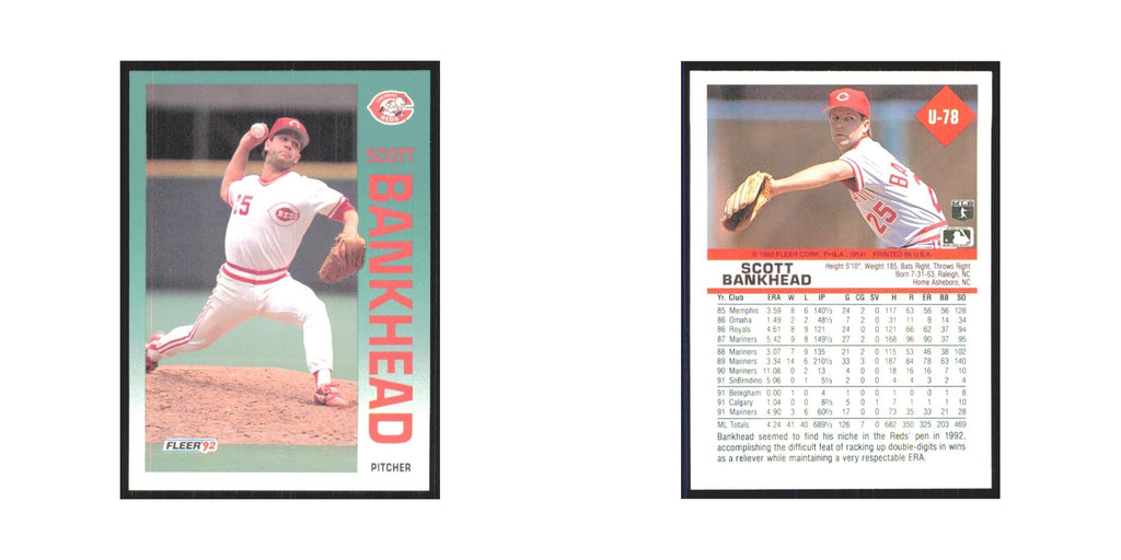 1992 Fleer Update Scott Bankhead Reds #U-78