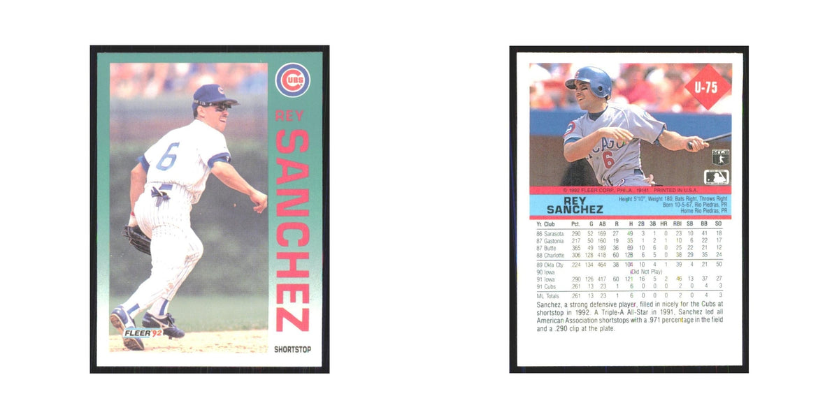 1992 Fleer Update Rey Sanchez Cubs #U-75