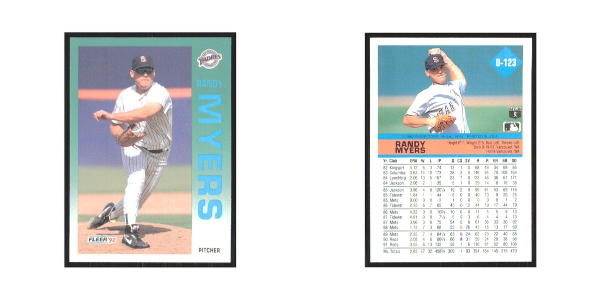 1992 Fleer Update Randy Myers Padres #U-123