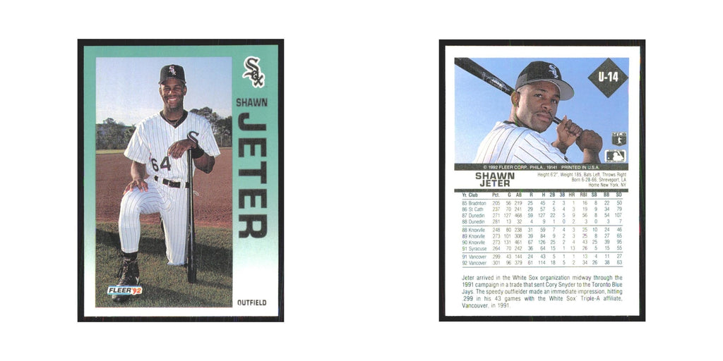 1992 Fleer Update Shawn Jeter White Sox #U-14