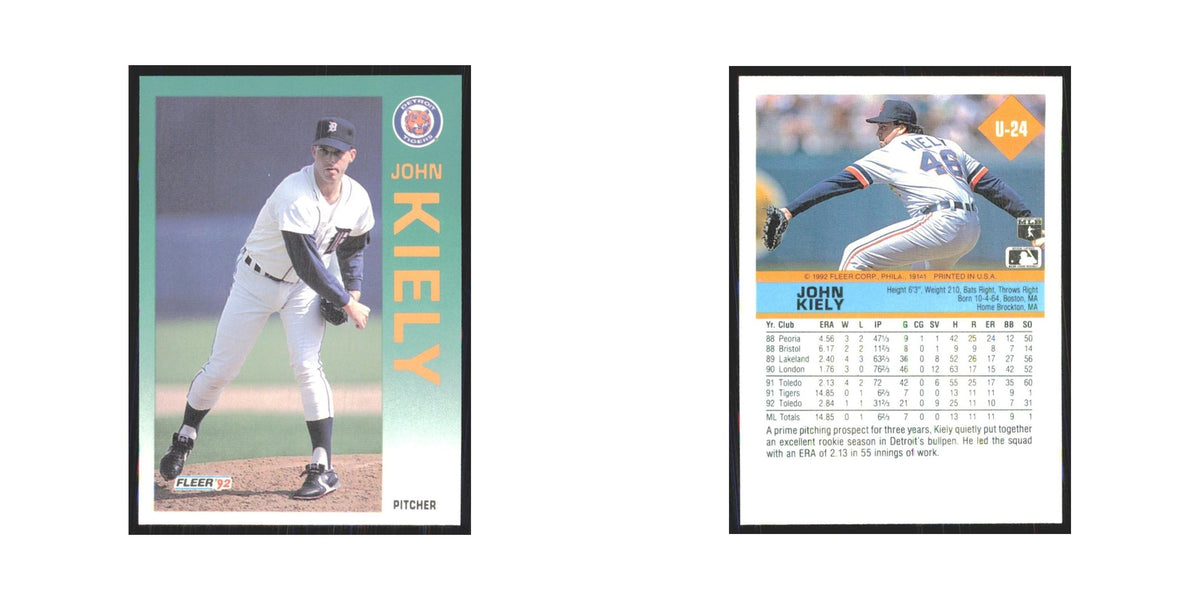 1992 Fleer Update John Kiely Tigers #U-24