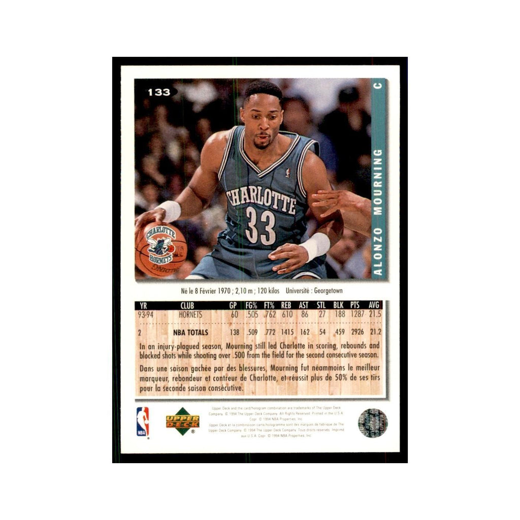 1994 Upper Deck Collectors Choice Alonzo Mourning Basketball Cards #133