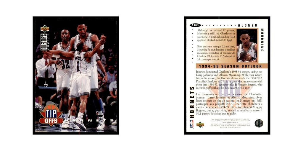 1994 Upper Deck Collectors Choice Alonzo Mourning Basketball Cards #168