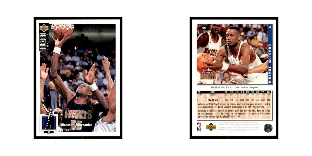 1994 Upper Deck Collectors Choice Dikembe Mutombo Basketball Cards #55